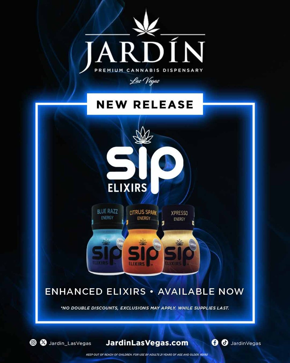 Fresh Drop! #SipElixers just dropped three new flavors! Available now at your favorite dispensary in #LasVegas