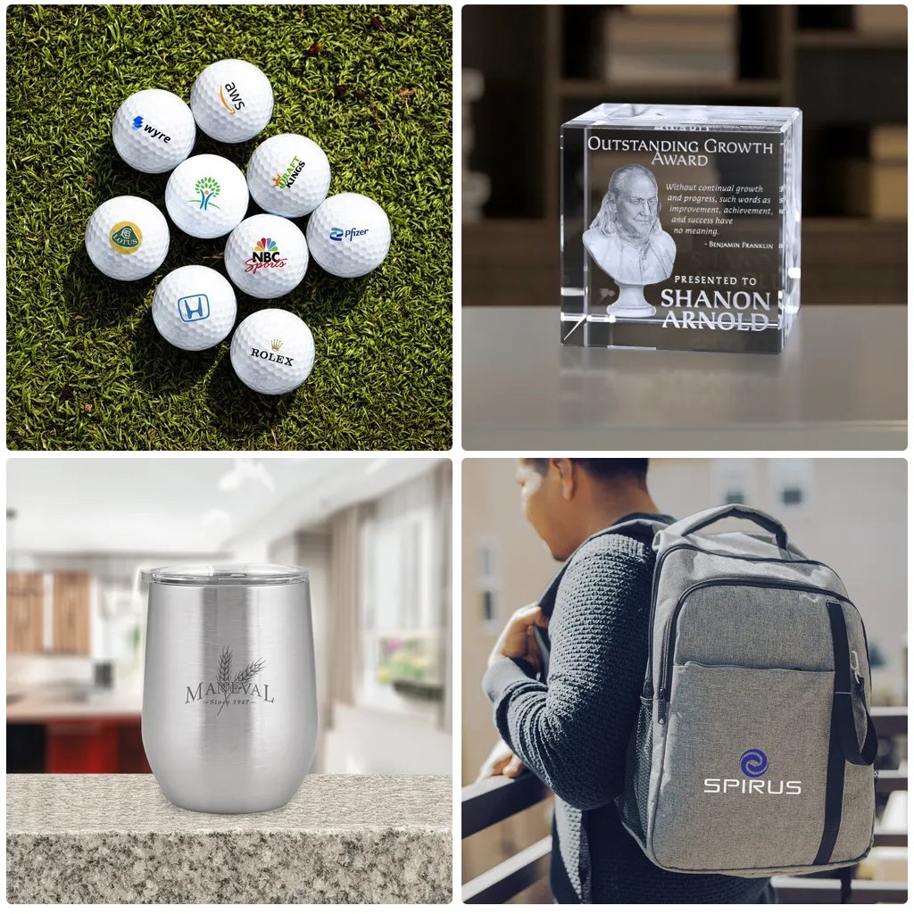 With a wide range of promotional products, we're here to ensure your branding success. Let's start planning. #golfballs #clientgifts #tumblers #backpacks