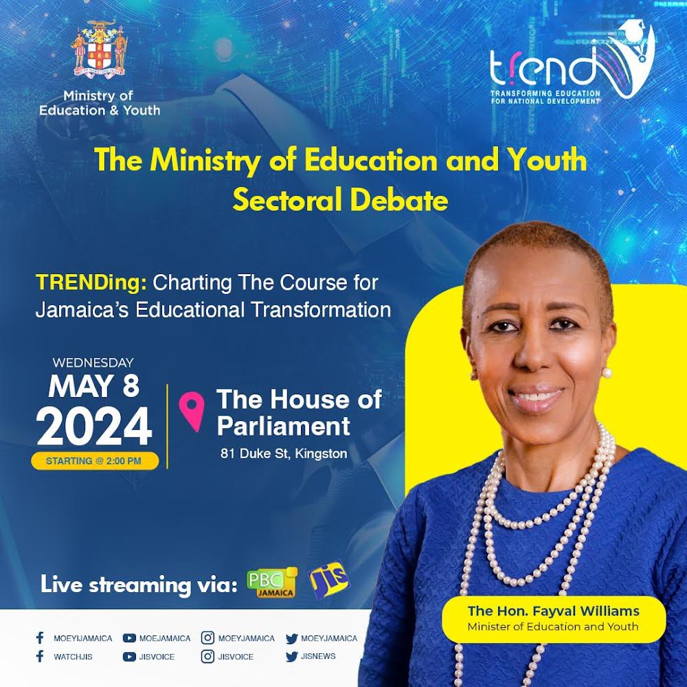 Tune in as Hon. Fayval Williams, Minister of Education and Youth, provides updates on the ministry's activities.