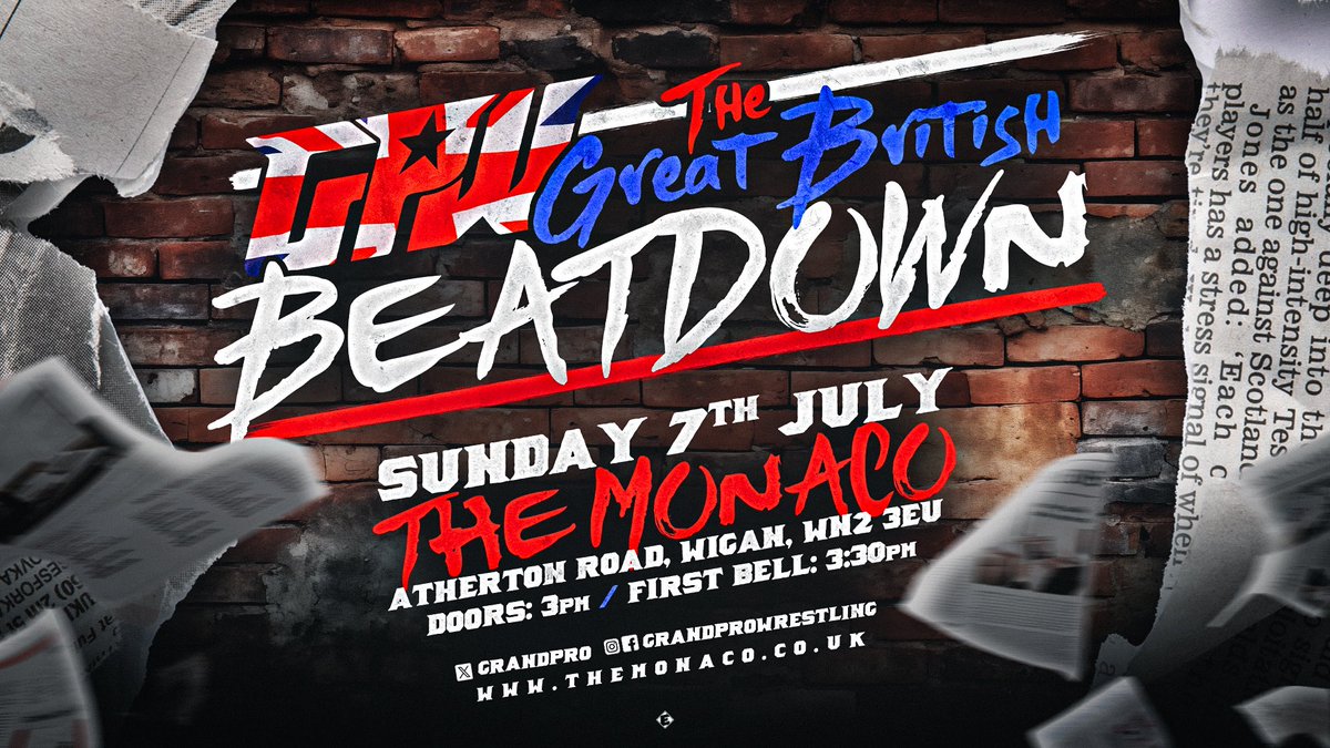 Not long to wait to get your next Grand Pro fix….

Next show is 8wks this Sunday! 👀

🔺 July 7th
🕣 3pm
📍 WN2 3EU @TheMonacoWigan 

If you’ve enjoyed our shows before. You’ll fucking love this one. 

🎫🎟️ Tickets 👇👇
skiddle.com/e/38299868