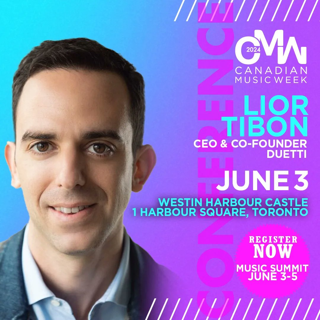 We are thrilled to announce Lior Tibon, CEO and Co-Founder, Duetti as a speaker for #CMW2024. To see the full lineup and program schedule, visit cmw.net. Passes are on sale now! bit.ly/4cZwpAE