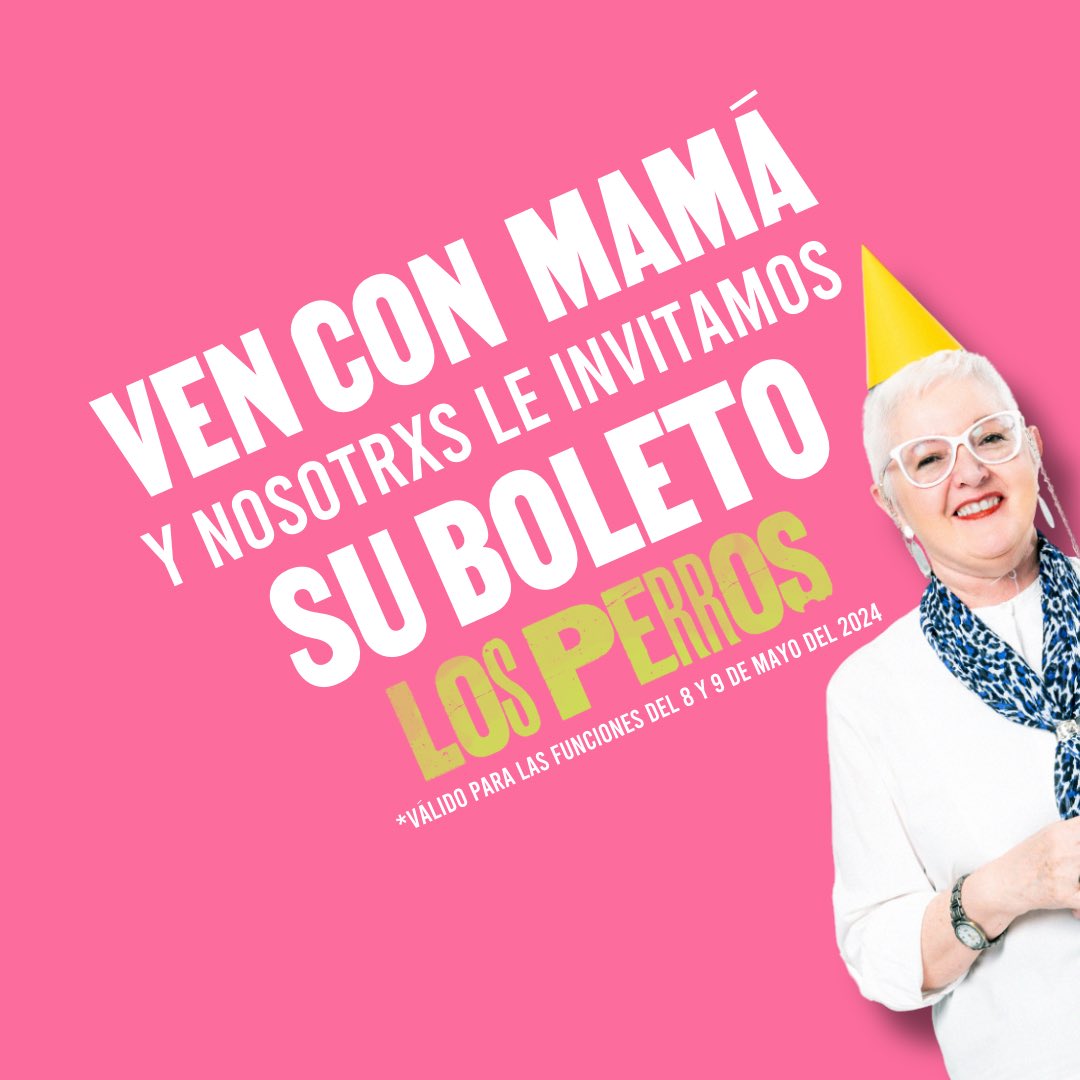 ¡Regala risas a mamá en #LosPerros! En nuestras funciones del 8 y 9 de mayo, trae a tu mamá y nosotros le regalamos su boleto 🎟️ 💐 🎭 📍 @ForoShakespeare 📆 Miércoles y jueves a las 20:30 h (Del 1 de mayo al 11 de julio) 🎟️ bit.ly/Losperros 🧵