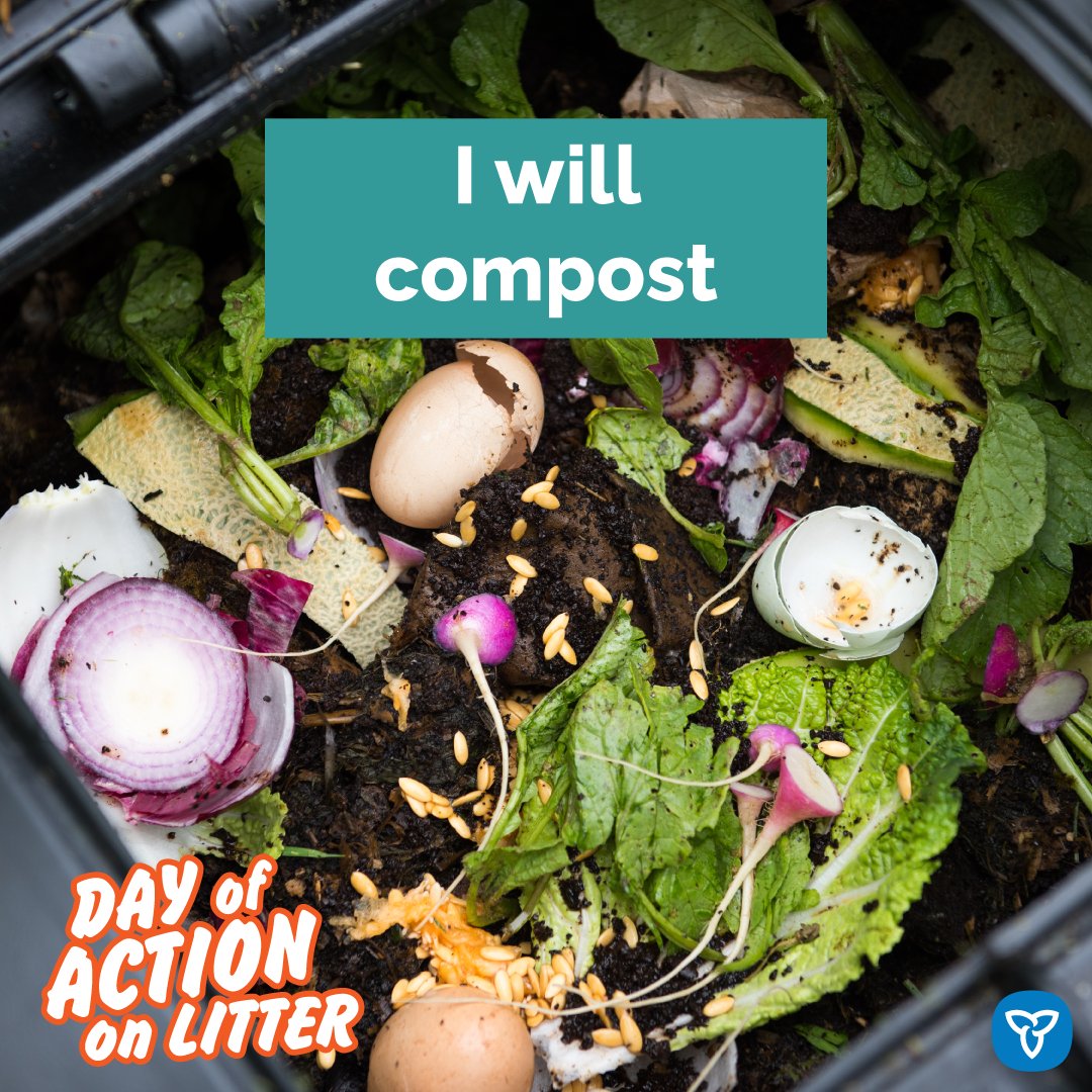 #DYK almost one third of your household waste is compostable? By choosing to compost at home, you can help divert food and organic waste from Ontario’s landfills! Learn more ways to divert waste and #actONlitter: ontario.ca/page/act-on-li… #WasteFreeWednesday