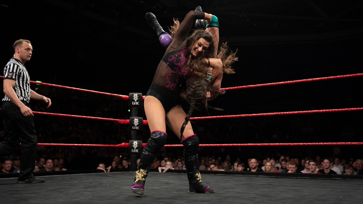 May 8, 2019: At Braehead Arena, #NXTUK's Leading Lady @NinaSamuels123 defeated @KaseyOwens5 in singles competition and then made it known she will dethrone Women's Champion Toni Storm. 📸 WWE