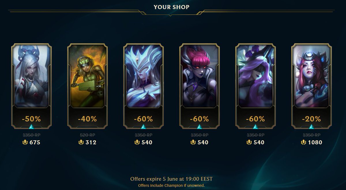 i like how Riot gives me the smallest discount on Ahri because it knows well I'll spend any money on her 😩