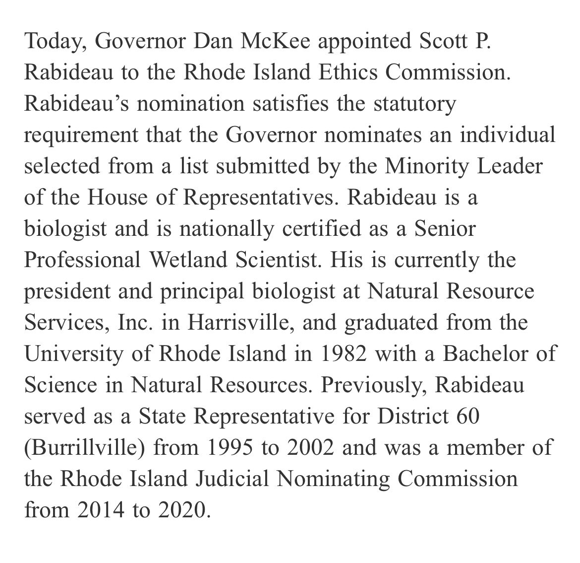 Former GOP rep appointed by ⁦@GovDanMcKee⁩ to the Ethics Commission