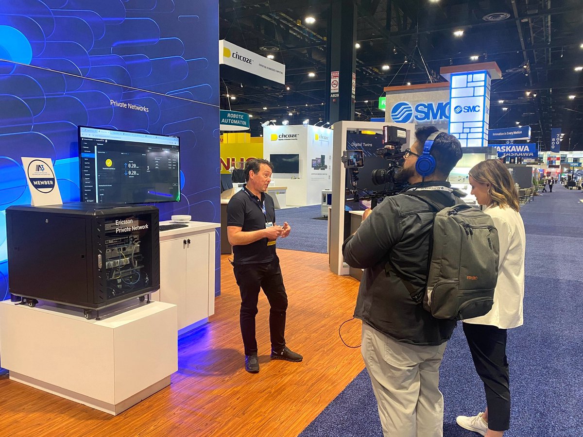 Enjoyed our video shoot at #Automate2024 🤩 Jan and Rodney showcased a couple of uses cases around how we're making manufacturing smarter. By connecting people and machines, we help factories increase efficiencies and reduce operating costs.