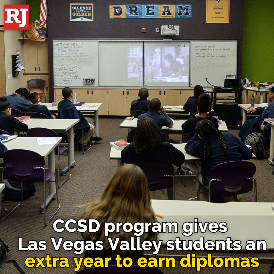 CCSD's program allows Las Vegas Valley students who did not meet the requirements to graduate in four years to have an additional year to get their diploma. DETAILS: lvrj.com/post/3046207