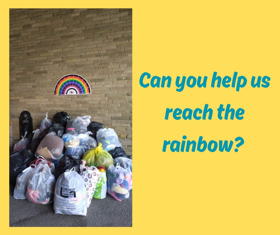 🌈 Can you help us reach the rainbow and turn those rags into riches? 💰

Bring your bags2school donations before 9am tomorrow (Thursday) and 
drop off at shed in lower ks2 entrance. 

Early morning drop offs 7.30-8.50 can be left by office. 

bag2school.com/what-we-collect

Thank you