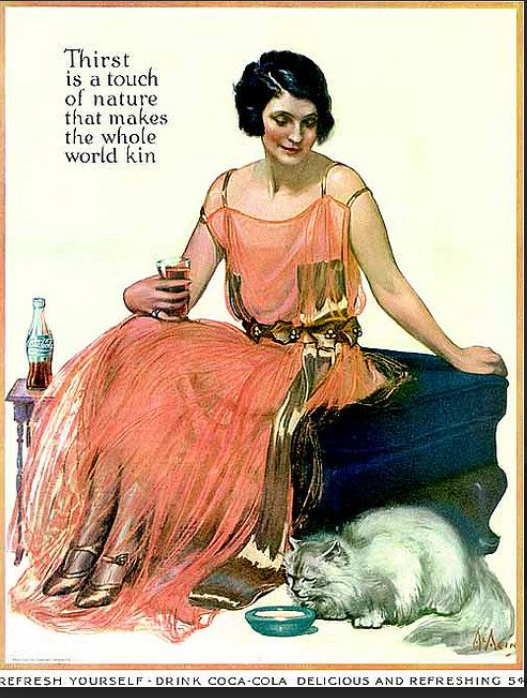 Today's Vintage Ad With Unexpected Cats celebrates #NationalHaveACokeDay!