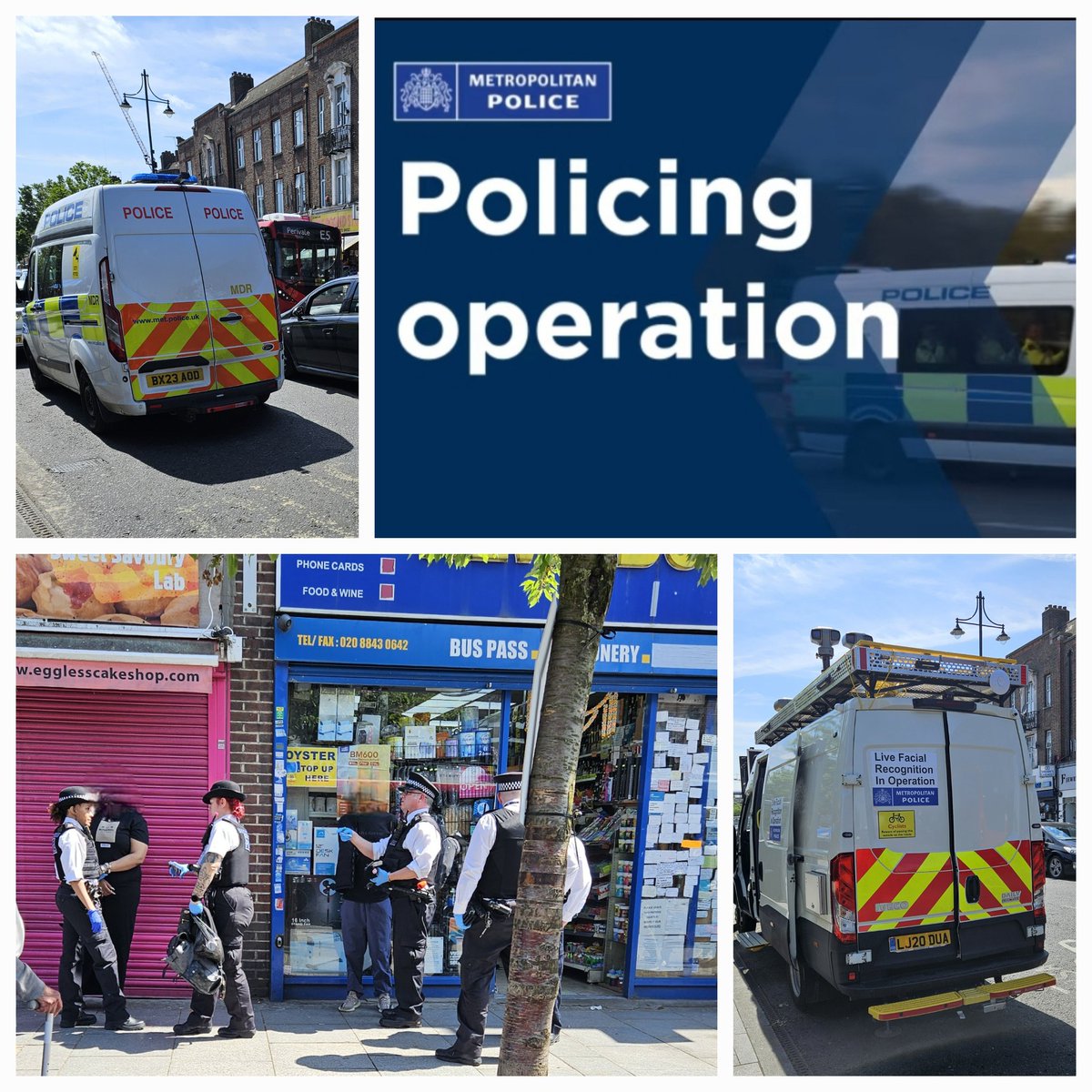 Southall teams today assisted Live Facial Recognition van 1st deployment in Southall. 

▶️ Arrest theft 
▶️ Arrest theft 
▶️ Arrest breach CPN (repeat ASB offender in Southall)
▶️ Arrest breach of court order
▶️ 2 positive S+S  (drugs and stolen bank cards)
#notonourwatch