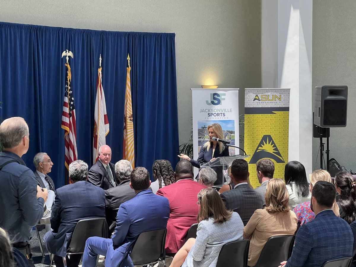 Excited to welcome the headquarters of the @ASUNSports conference to #Jacksonville #Florida! They are moving from Atlanta. Big press conference today at City Hall. Congratulations to @MayorDeegan & Council President @Ron_Salem, @Visit_Jax & all others involved!! #onlyinjax