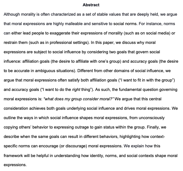 New preprint!🚨 Why do people express moral outrage online, but remain friendly in person? In a new preprint with @jayvanbavel @TessaWestNYU we argue that moral expressions are highly malleable and shaped by social norms. (1/3)