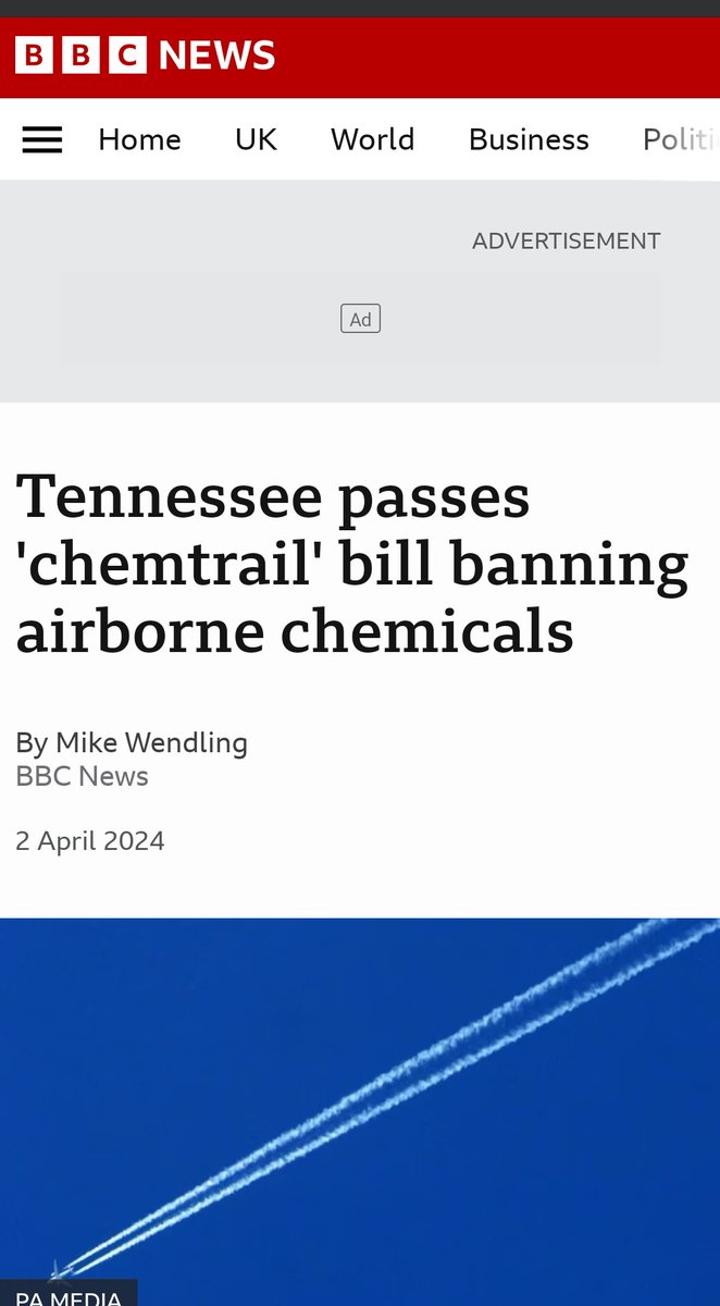 Also jetzt bin ich aber etwas durcheinander. 🤣🤣🤷‍♂️🤷‍♂️

'Tennessee verabschiedet 'Chemtrail'-Gesetz zum Verbot von Chemikalien in der Luft'

#Chemtrail #Wetter #Klima 

bbc.com/news/world-us-…