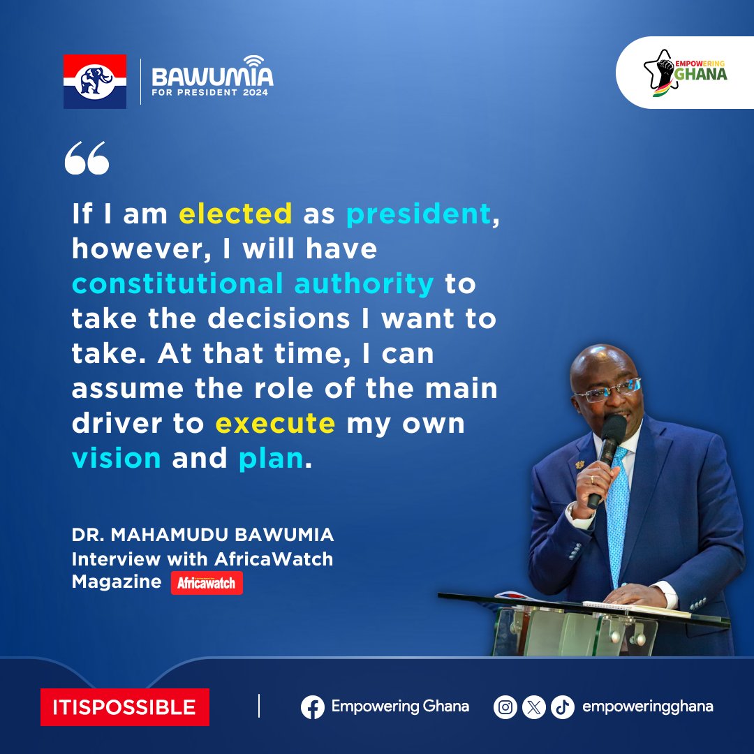 The initiatives from Dr. Bawumia already convinces us that he'll continue the good works 💯

#EmpoweringGhana #Ghana #Bawumia2024 #DigitalEconomy #NationBuilding #NPP #FutureLeadership #boldsolutionsforthefuture #DMB2024 #BuildingTheFuture #ghanadecides #ItIsPossible 

Ahafo Bono…