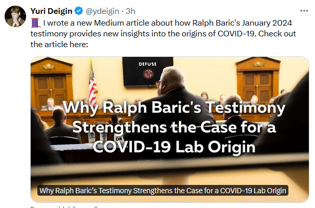 Part 2: Ralph Baric testimony: 'You are looking at one in a million' Conspiracy theorists: 'Why Ralph Baric's testimony strengthens the case for a lab origin'🤔 😂😂 Clown show, no wonder Yuri lost Saar Wilf $100.000 in a debate 😂😂