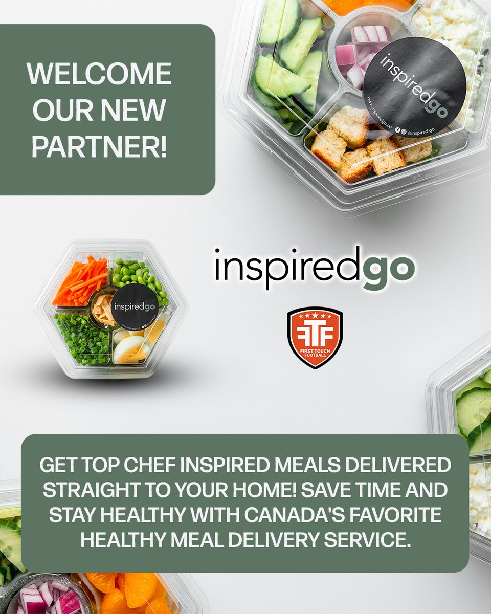 Welcome our new partner, inspiredgo! 🎉 Enjoy Canadian top chef-inspired meals delivered to your door. 🇨🇦🚚🥗🏠 𝗙𝗢𝗥 𝗠𝗢𝗥𝗘 𝗜𝗡𝗙𝗢 🔗 Link in bio 🧑‍💻 Visit: bit.ly/inspiredgoxftf #FTFCanada #LeaveYourMark #InspiredGo #NewPartnership #MealDelivery