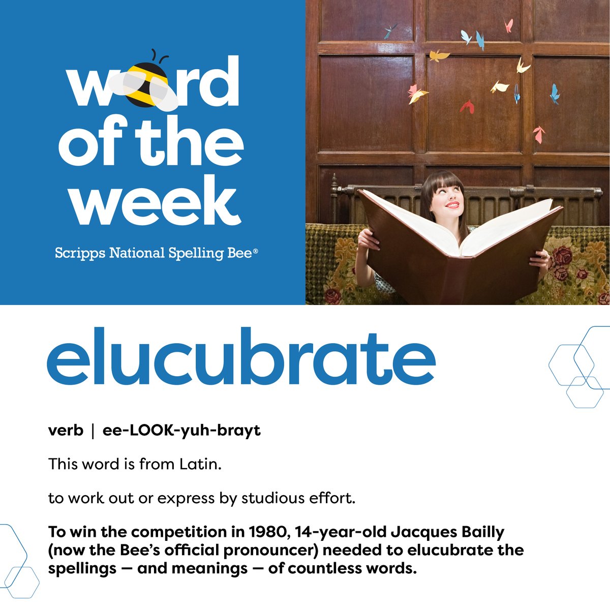 To elucubrate, or not to elucubrate. That is the question... and your response probably depends on how you also answer 'To Bee or not to Bee.' 

@MerriamWebster, the official dictionary of the Scripps National Spelling Bee. #wordoftheweek #spellingbee