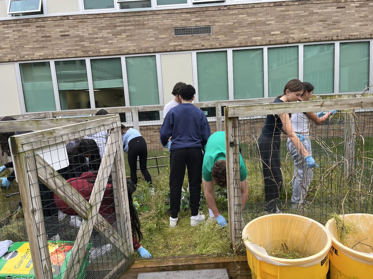 pv_enviro's tweet photo. The Environmental Club Weeded the courtyard vegetable garden! https://t.co/57tJ9ymmT9