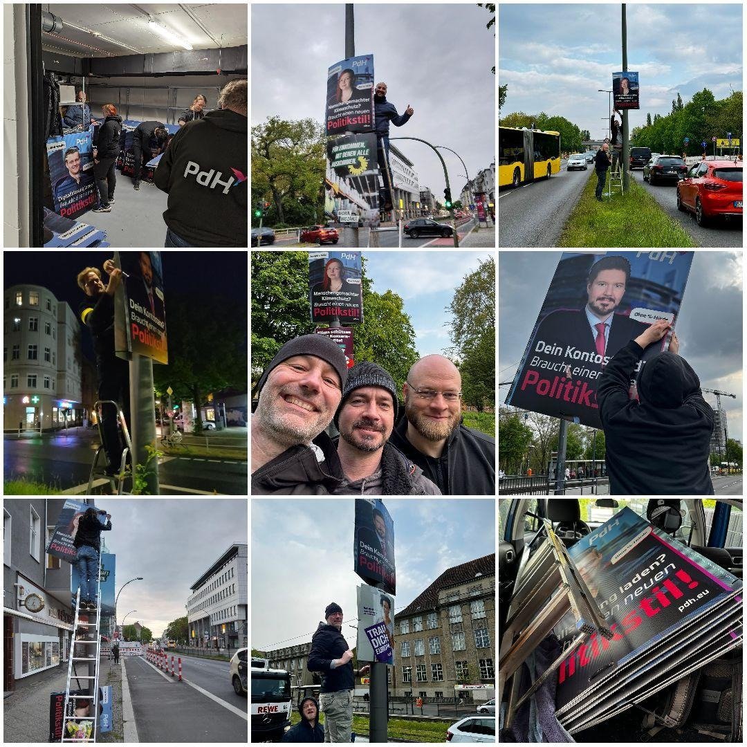 Die Europawahl steht an und natürlich haben auch wir in Berlin auf den Straßen plakatiert, um für unseren neuen Politikstil zu werben.
Hier einige Impressionen der Plakatierungsaktionen. Wir bedanken uns herzlich bei allen, die mitgeholfen haben!
#NeuerPolitikstil