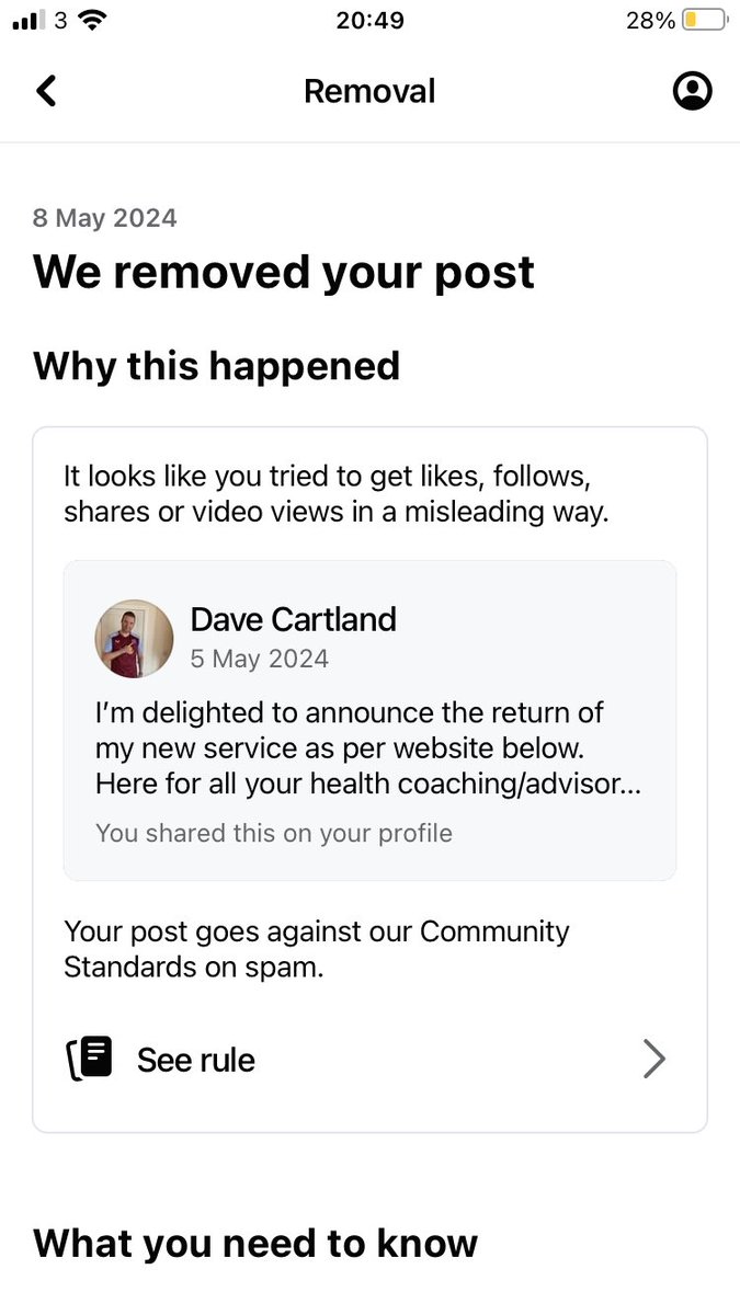 Sharing my business on Facebook is banned!