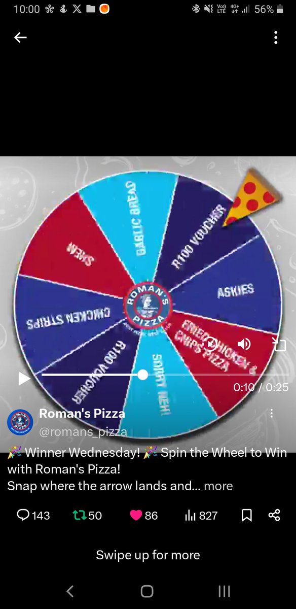 @romans_pizza #WinnerWednesday #RomansPizza #SpinTheWheel 🍕