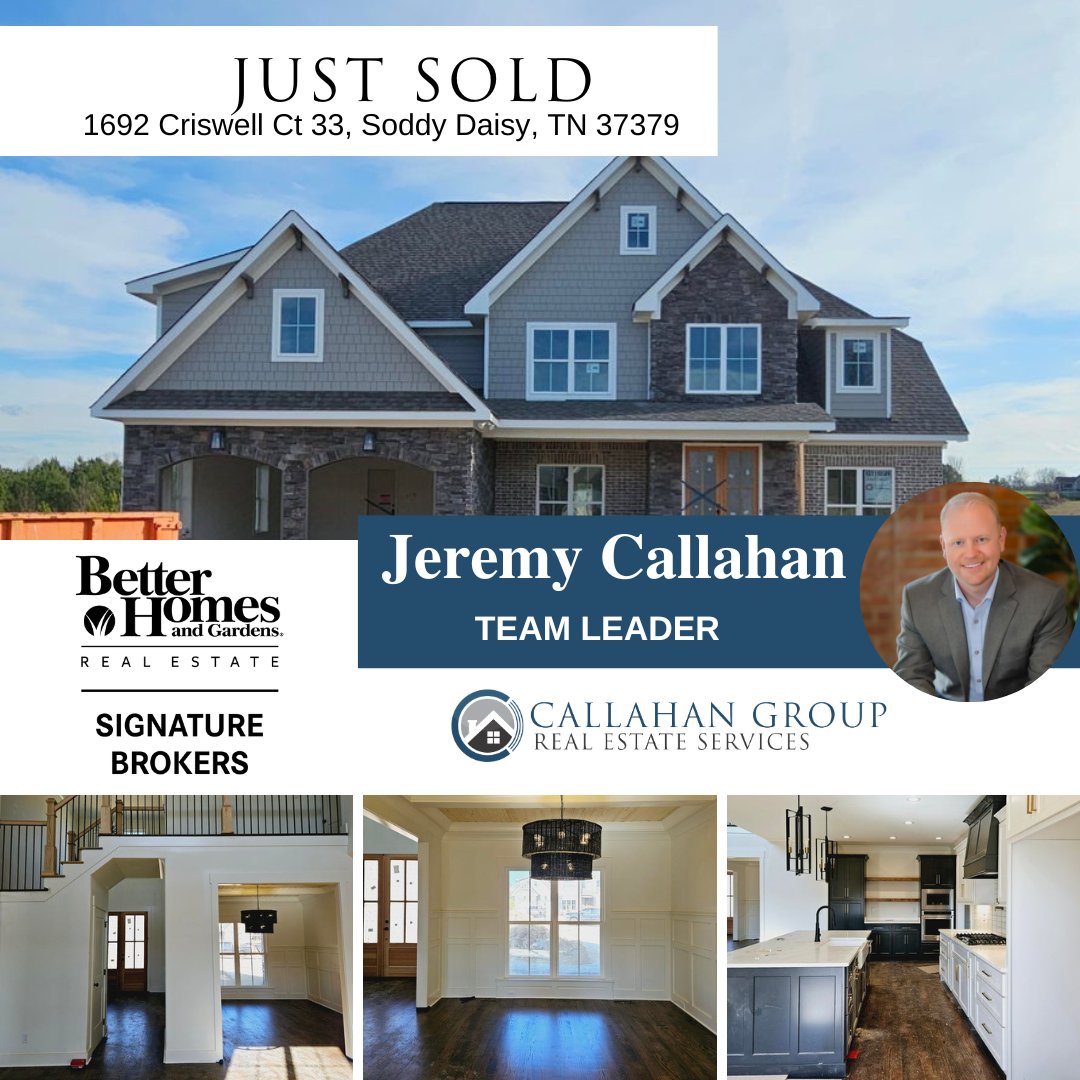Cheers to another successful sale in Soddy Daisy! 🌟🎉 Thank you to our fantastic client for choosing us to help with their real estate goals. 🏡

#JustSold #realestateagent #TheCallahanGroup #realestate #chattanooga #realtor #buying #homes #BHGRESignatureBrokers #selling