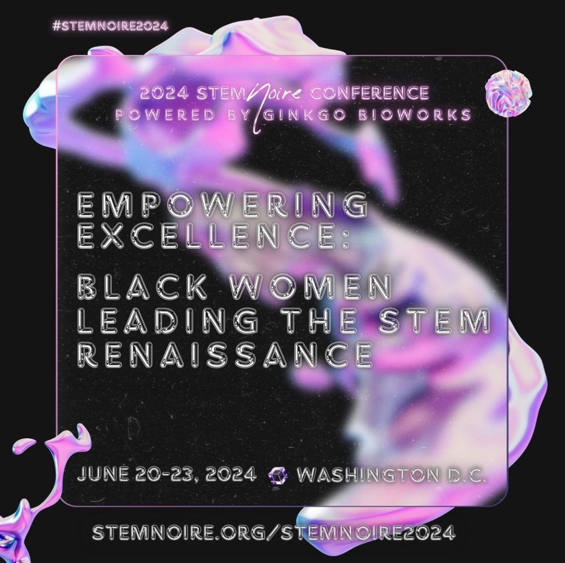 Hey DC! @STEMNoire is inviting our community to join them at their opening reception on June 20, 2024 here in DC. They are extending a $𝟏𝟎 𝐝𝐢𝐬𝐜𝐨𝐮𝐧𝐭 to the welcome reception using the code 𝐁𝐋𝐀𝐂𝐊𝐈𝐍𝐗. Registration is open until June 19, 2024 stemnoire.org