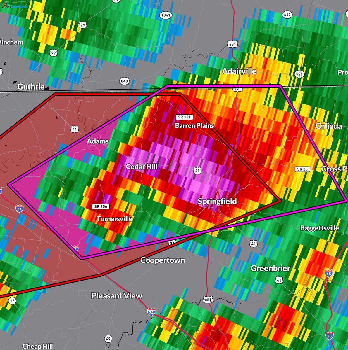 Confirmed Tornado Warning including Springfield TN, Adams TN and Cedar Hill TN until 3:15 PM CDT. Seek Shelter!
We’re tracking this using <a href="/RadarOmega/">RadarOmega</a> LIVE now: youtube.com/watch?v=75JPzY…