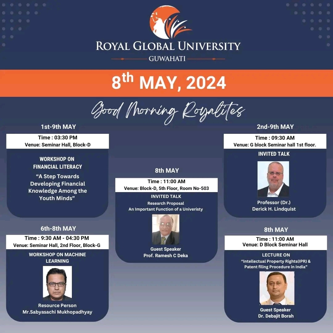 Thanks to #RoyalGlobalUniversityGuwahati for the invitation. 

#machinelearning #ML #TensorFlow #Keras #Python #RoyalGlobalUniversity #RGU @RoyalGlobal_Uni  #SabyasachiMukhopadhyay #ResearchScholar #CCDS #IITKGP #IITKharagpur  @IITKgp #InstituteOfEminence #KGPIAN