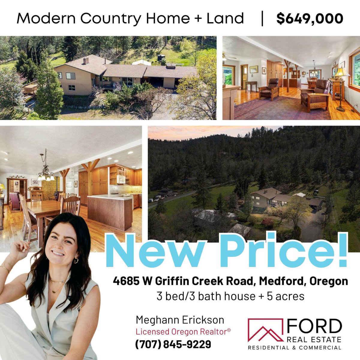 Price improvement for 4685 W Griffin Creek Road in Medford! See Meghann's full listing here: zurl.co/SVQx #PriceDrop #RealEstate