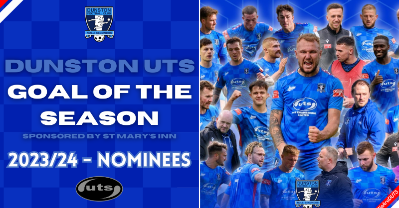 DunstonUTSFC's tweet photo. We've scored some belters this season. 🤩

Here's 23 of them to vote for your @stmarysinn goal of the season. 📊

Voting closes 8pm Friday. Check the post below for the link to vote. 🔗

#WeAreDUTS 💙