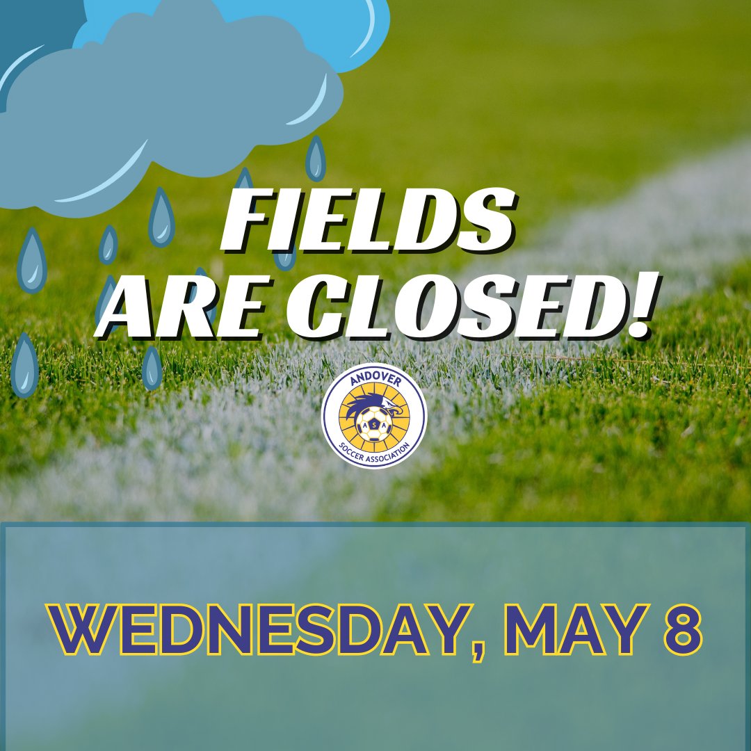 The town of Andover closed all grass fields today due to the weather. Greater Lawrence Tech remains open.