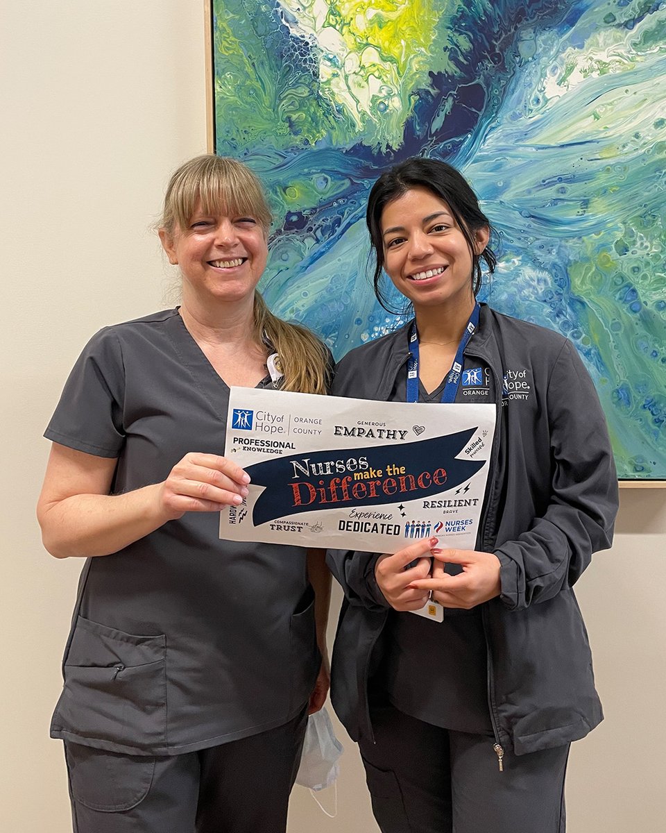 At City of Hope Orange County, our #NursesMakeTheDifference ‼️ This #NursesWeek, we thank and celebrate the dedicated health care professionals who contribute so much to our grateful patients. They are the healers, educators and champions who are always focused on the needs of