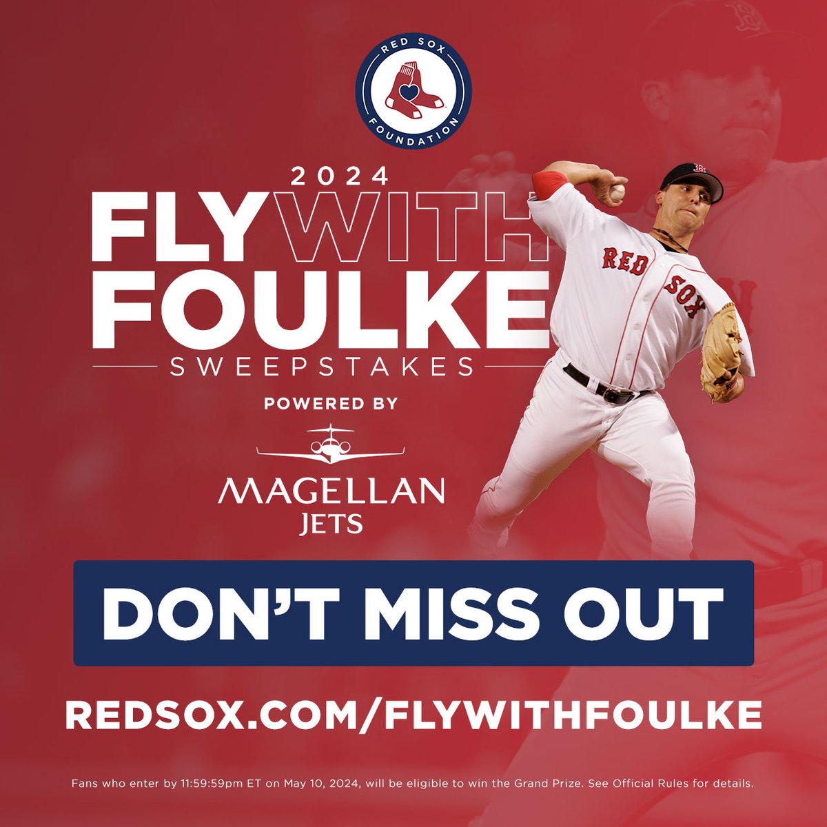 There is still time to enter for your chance to win our Fly With Foulke Sweeps! Enter today at redsox.com/flywithfoulke. ✈️