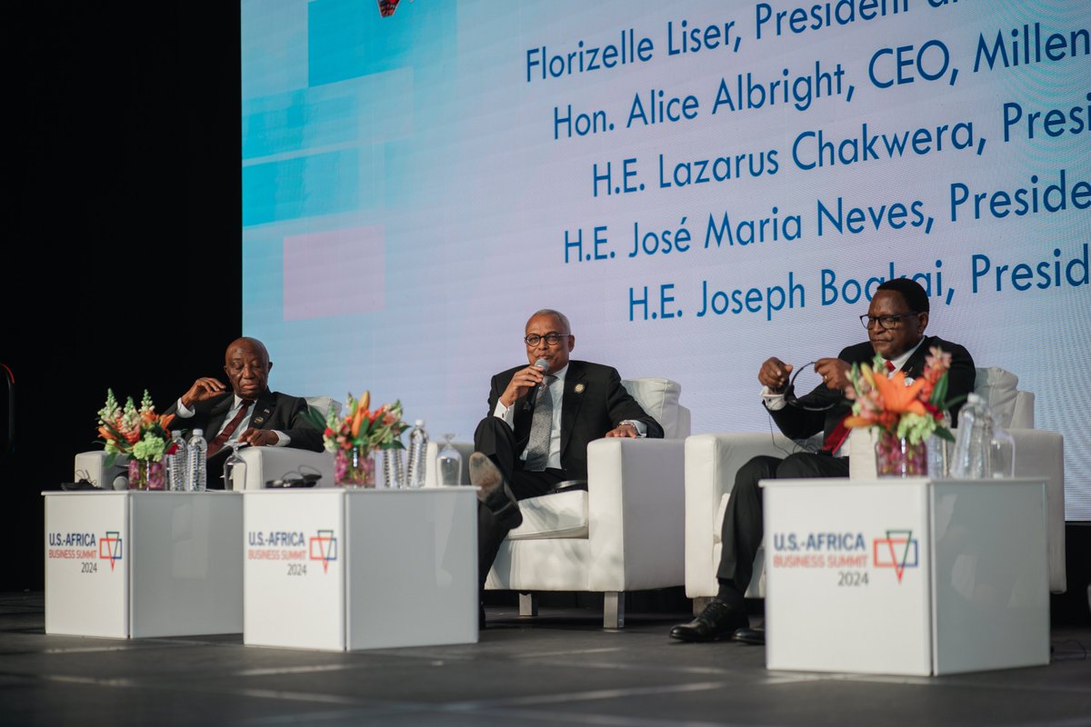 Celebrating 20 Years of @MCCgov in Africa! MCC has invested $10 billion+ in policy reforms & infrastructure in Africa. Insights shared by @MCC_CEO, Alice Albright, #CCA CEO @LiserFlorie  & African Heads of State on economic benefits & impacts.

#USAfricaBizSummit2024