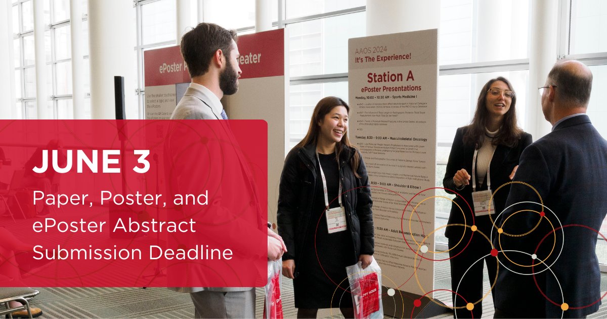 “Research takes a lot of hard work, and when you’re done, you want to show it off.”

Do you have groundbreaking #orthoresearch to share? Submit your abstract by June 3 for a chance to present your paper, poster, & ePoster at #AAOS2025!  bit.ly/3yaYfK7

#CallForAbstracts