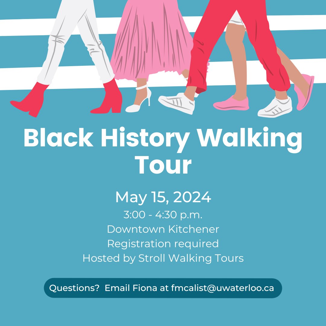 Join us for a Black History Walking Tour on May 15th! More info here: uwaterloo.ca/math/events/wa…