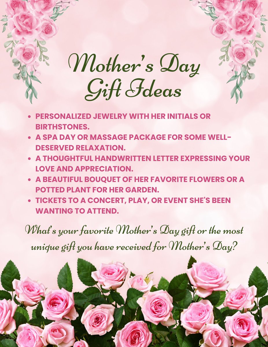 Share the Love: What's your favorite or most unique Mother's Day gift? 💐 Check out these gift ideas to spoil Mom this Mother’s Day! #MothersDayGifts #SpoilMom #ShareTheLove #UniqueGiftIdeas