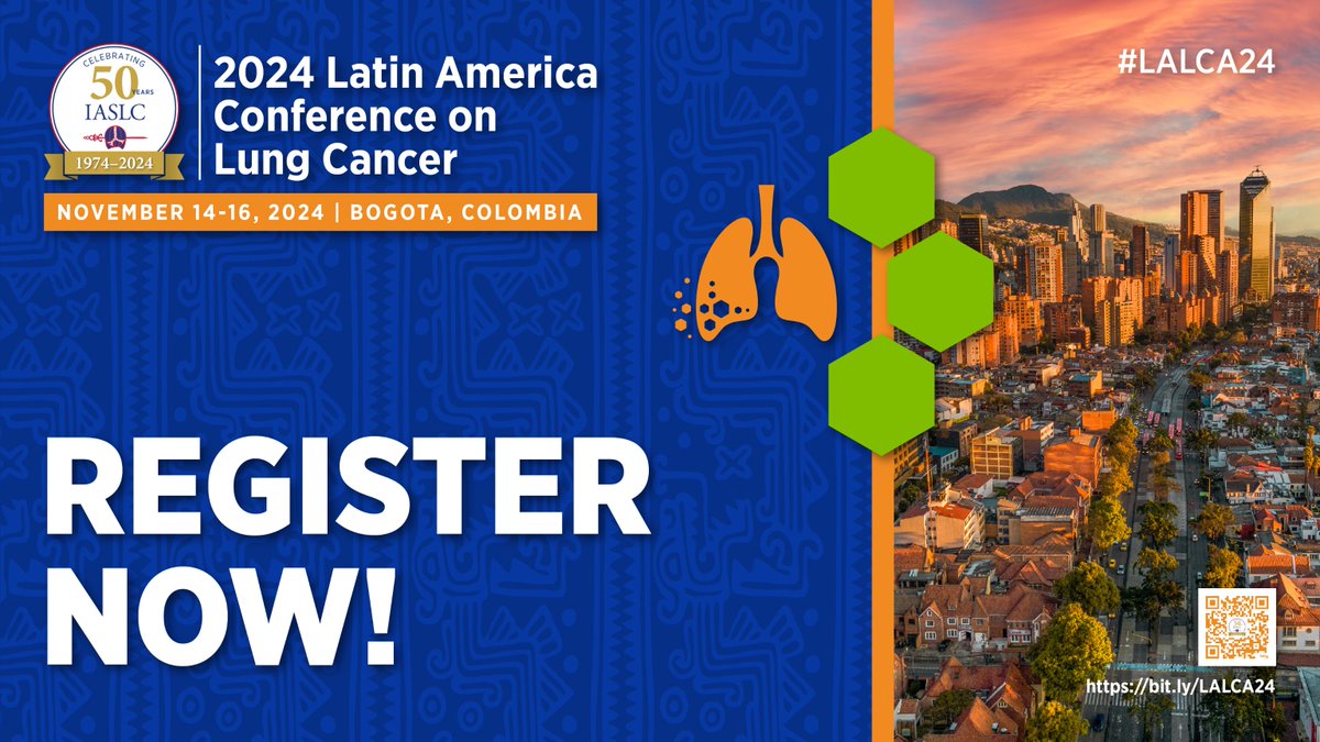 The Call for Abstracts & Registration are now open for #LALCA24 in Bogota, Colombia, Nov. 14-16, 2024. You will network across disciplines w/experts focused on thoracic malignancies, & learn the latest developments in prevention, detection & care! bit.ly/LALCA24-Reg #LCSM