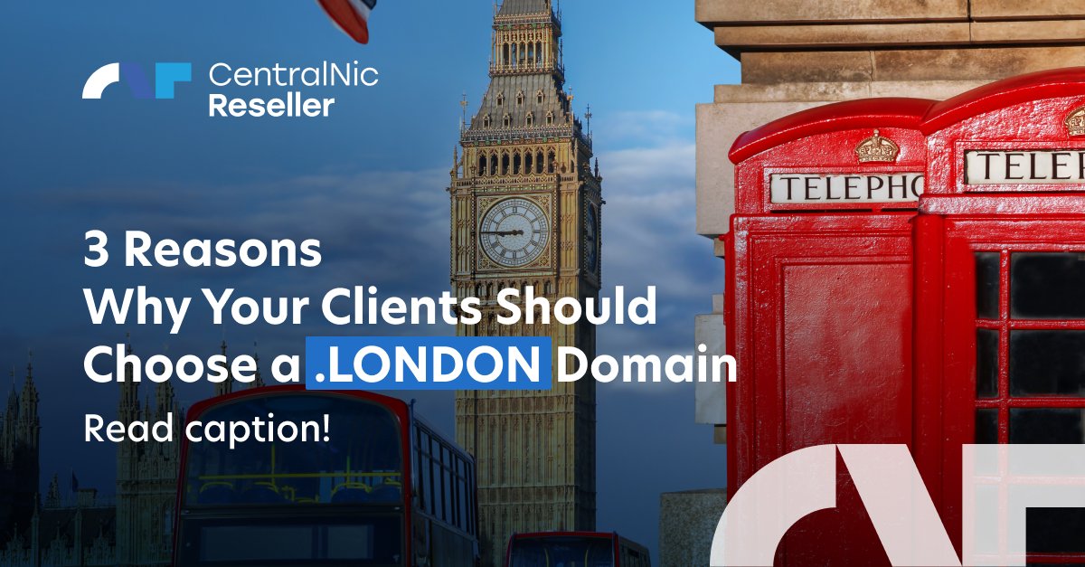 Domain resellers, give your clients a competitive edge with a .LONDON domain! Connect locally, boost credibility, and target marketing efforts specifically for London. Elevate their presence in the UK's capital. #DomainReselling #LondonBusiness
