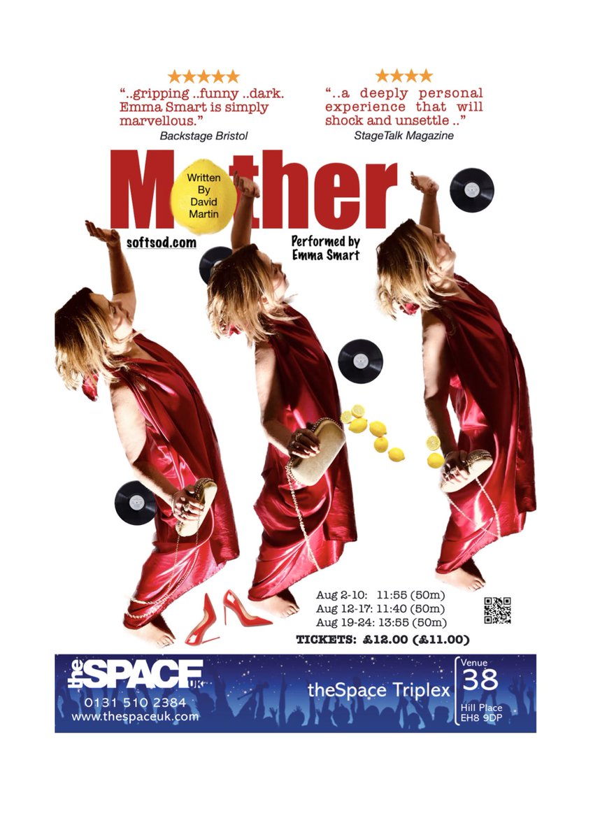 @edfringe still too excited for words to be bringing our #BrandNew #Play #MOTHER to #EDINBURGH #FRINGE 2024 @thespaceuk TRIPLEX STUDIO 2nd-24th August tickets.thespaceuk.com/event/911:2505/ Tickets now on sale 😀🎉🥂🤗 #QuickFlyer #QuickFlyerFriday #Theatre #Drama #NewWriting