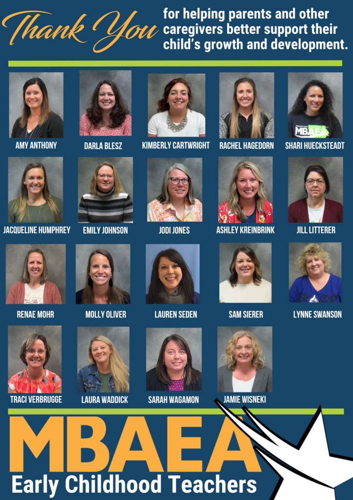 It's Teacher Appreciation Week! Thanks to all the teachers helping Iowa students succeed...and to this group of MBAEA staff who support Iowa's youngest kiddos!