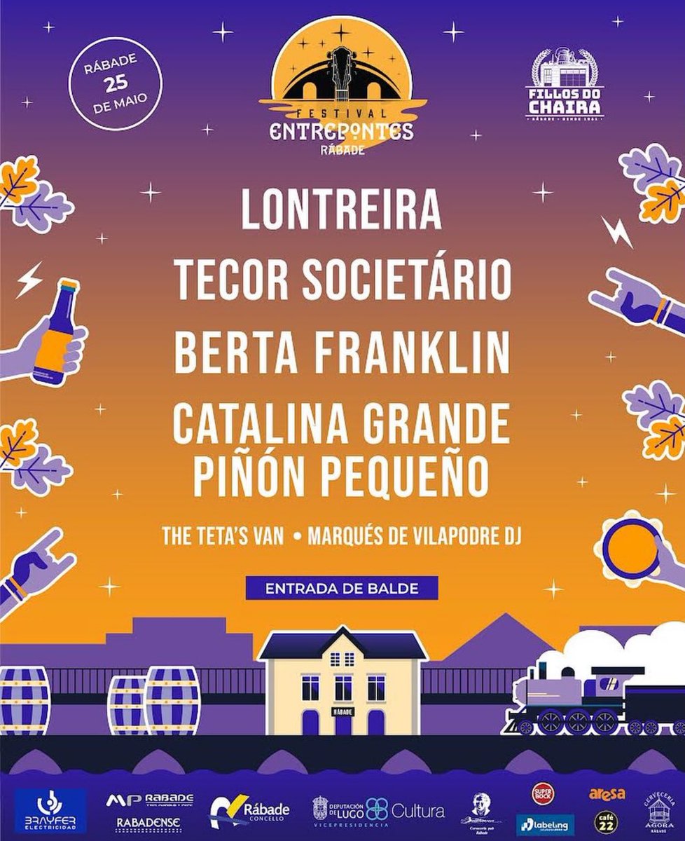📍 Festival EntrePontes (Rábade)

25 de maio

Rock/Electrónica