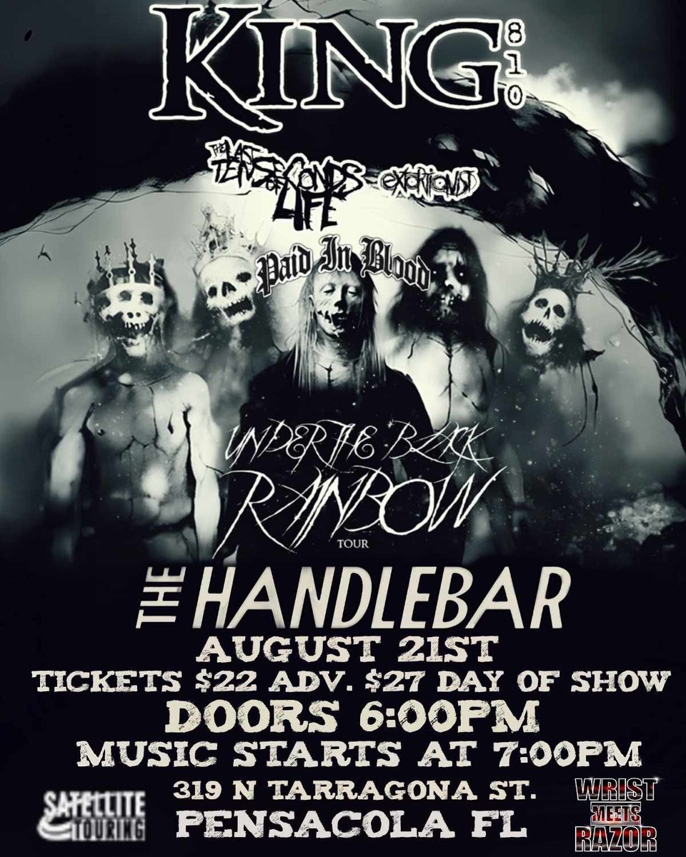 WMRBookingFL's tweet photo. Huge new @WMRBooking show announcement!! @KING810FLINT , @TLTSOL , and @EXTORTIONISTnw at The Handlebar on August 21st! Tickets available Friday at 10 AM https://t.co/ii3t4TU3jo