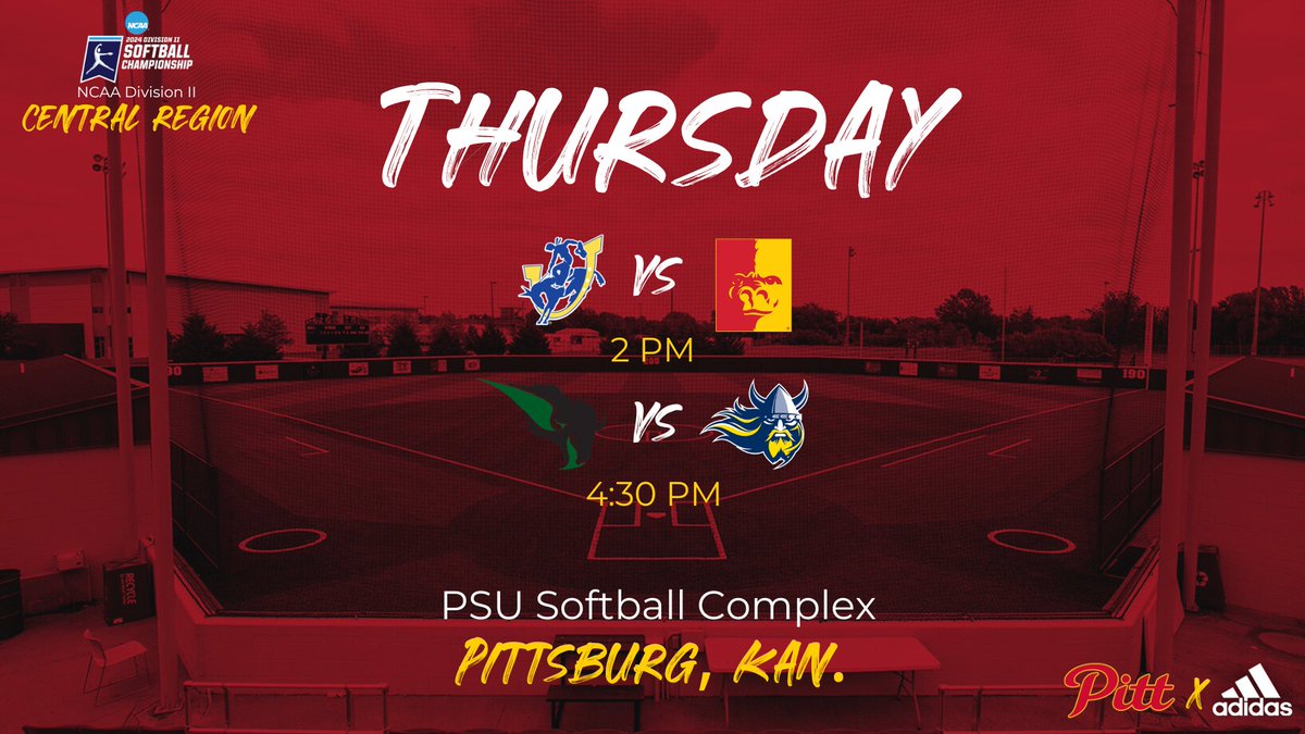 HUGE day in Pittsburg Thursday. ⚾️MIAA Championship Tournament 🥎NCAA DII Central Region Tournament Get out to the ballpark and watch some of the best teams in the country.