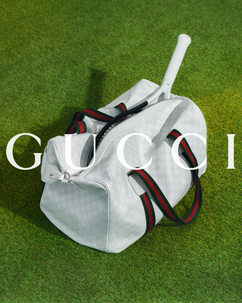 The #Gucci duffle, with its travel design and history that recalls the House’s early beginnings, is redefined on the tennis court.