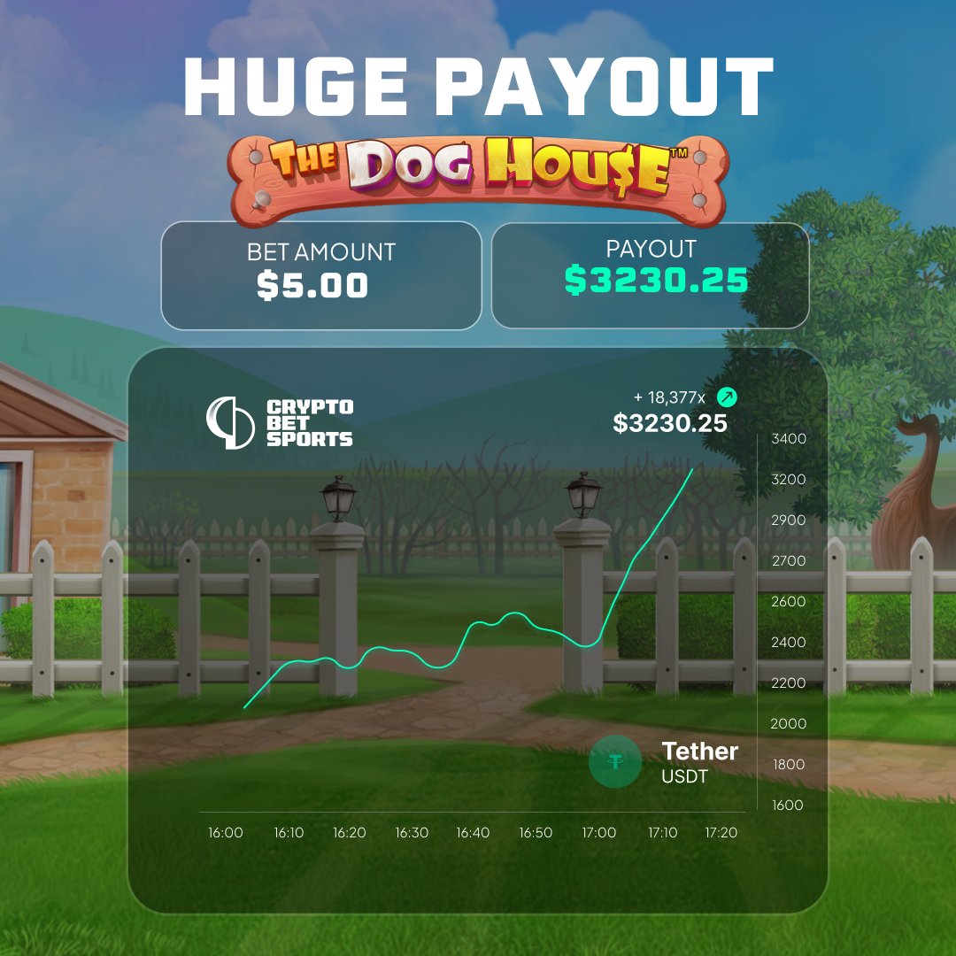 One lucky player just struck gold on the Dog House slot! 🐾 Try your luck at cryptobetsports.com/en/play/960/vs…