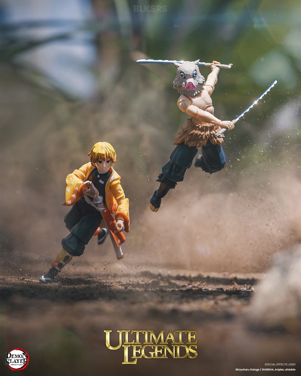 DemonSlayerUSA's tweet photo. Ultimate Legends presents Tanjiro, Zenitsu, and Inosuke from Demon Slayer! 🌊 ⚡ 🐗
These beautifully packaged 5" tall action figures feature 27 points of articulation with extra pairs of hands & character specific accessories - available now!
#Bandai #UltimateLegends #ad https://t.co/EQEhqDiKP8