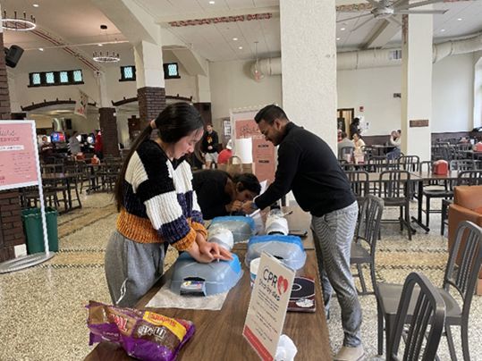 The Primary Care Club at LECOM-Seton Hill hosted a CPR Awareness Table at the Seton Hill Cafeteria. It was a chance to refresh your memory on how to perform compressions and even go head-to-head with a friend for the chance to win a $10 gift card. buff.ly/3tC5ANc